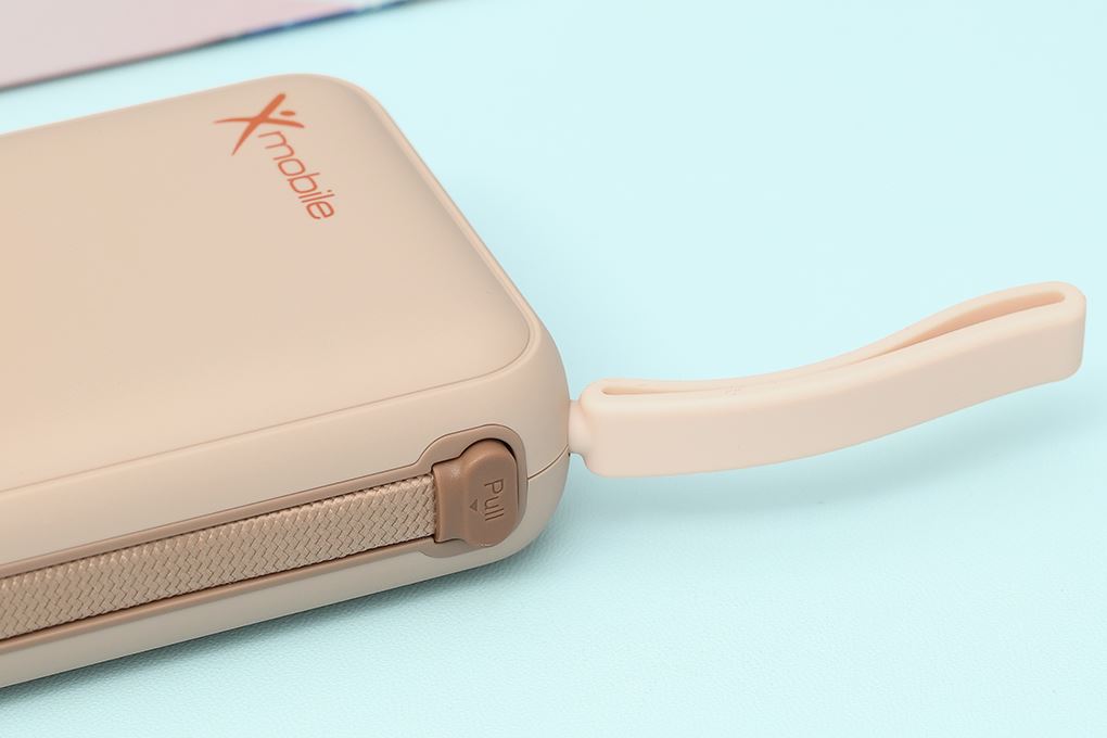 Pin sạc dự phòng Polymer 10000mAh Type C PD 20W Xmobile DS2054B kèm Cáp Type C Màu Nâu