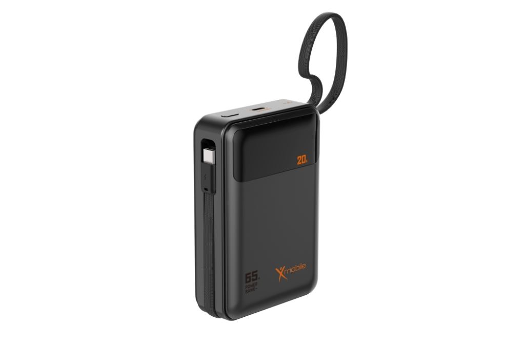Pin sạc dự phòng Polymer 20000mAh Type C PD 65W Xmobile DS2294B kèm Cáp Type C Màu Đen