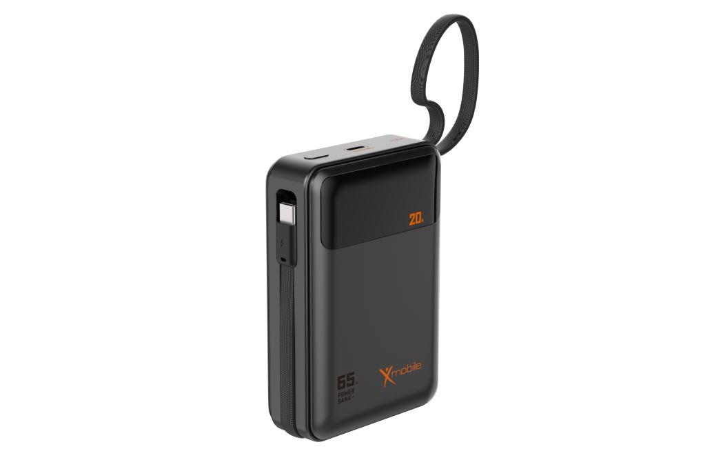 Pin sạc dự phòng Polymer 20000mAh Type C PD 65W Xmobile DS2294B kèm Cáp Type C Màu Đen