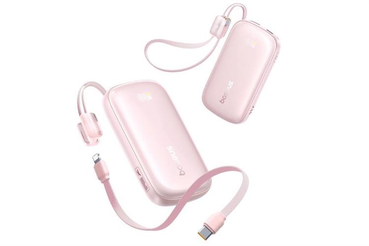 Pin sạc dự phòng 10000mAh Type C PD QC 3.0 22.5W Baseus Qpow 3 Ultra PPFLS-1022 kèm Cáp Lightning và Type C Màu Hồng