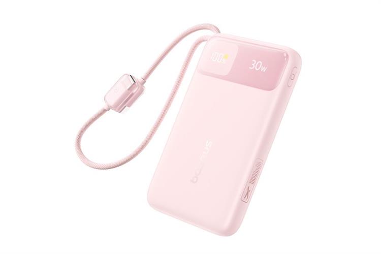 Pin sạc dự phòng 20000mAh Type C PD QC 3.0 30W Baseus Comet Pro E0027Y kèm Cáp Lightning và Type C Màu Hồng