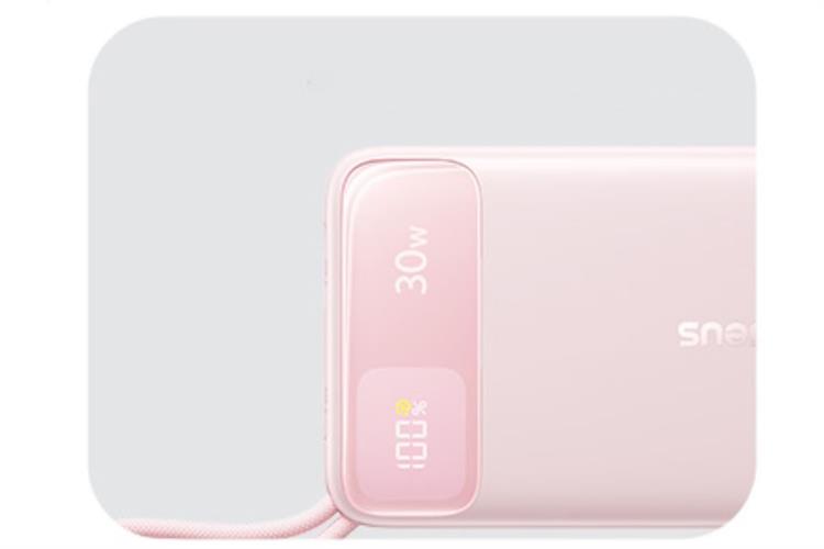 Pin sạc dự phòng 20000mAh Type C PD QC 3.0 30W Baseus Comet Pro E0027Y kèm Cáp Lightning và Type C Màu Hồng
