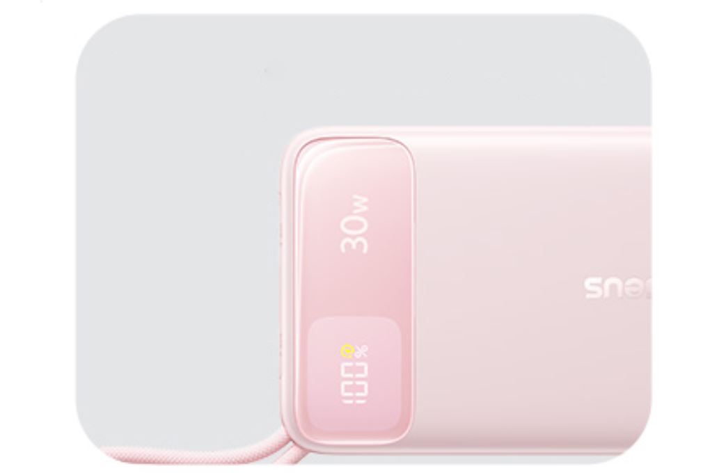 Pin sạc dự phòng 20000mAh Type C PD QC 3.0 30W Baseus Comet Pro E0027Y kèm Cáp Lightning và Type C Màu Hồng