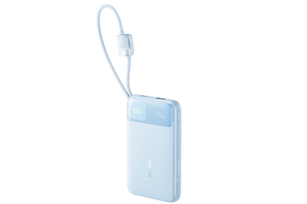 Pin sạc dự phòng 20000mAh Type C PD QC 3.0 30W Baseus Comet Pro E0027Y kèm Cáp Lightning và Type C Màu Xanh Dương