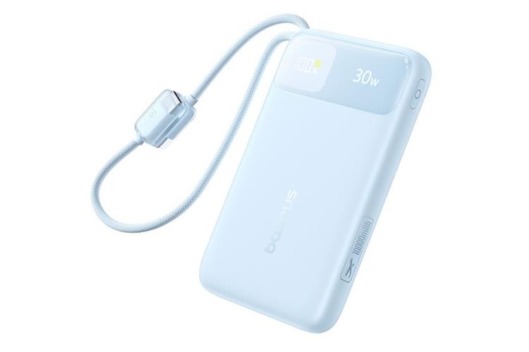 Pin sạc dự phòng 10000mAh Type C PD QC 3.0 30W Baseus Comet Pro E0027X kèm Cáp Lightning và Type C Màu Xanh Dương