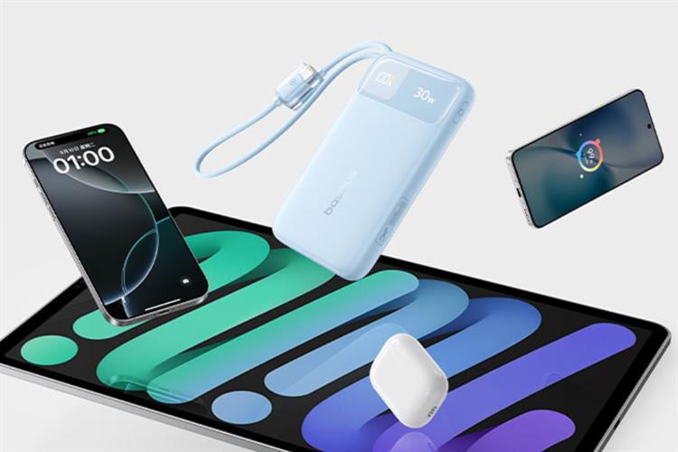 Pin sạc dự phòng 10000mAh Type C PD QC 3.0 30W Baseus Comet Pro E0027X kèm Cáp Lightning và Type C Màu Xanh Dương