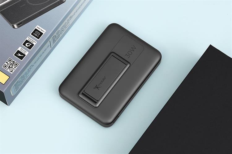 Pin sạc dự phòng 10000mAh Không dây Magnetic Qi2 Type C PD 30W Xmobile JP387 Màu Xám