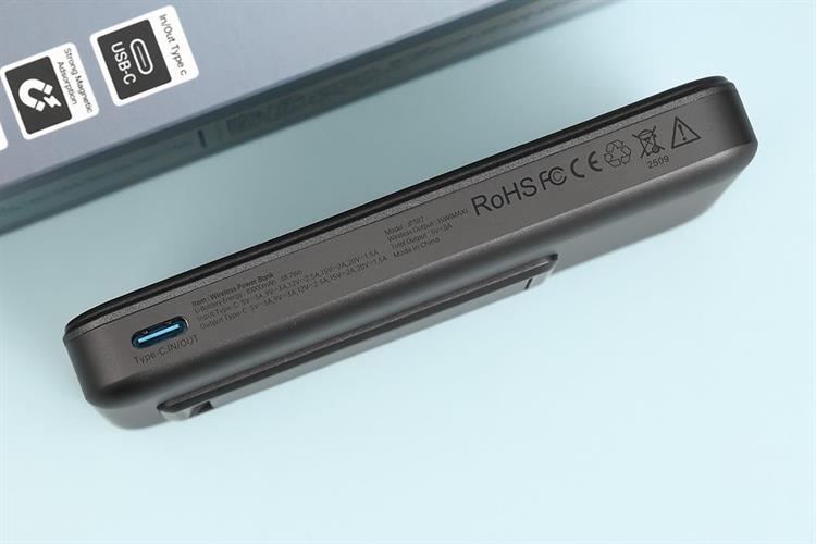 Pin sạc dự phòng 10000mAh Không dây Magnetic Qi2 Type C PD 30W Xmobile JP387 Màu Xám