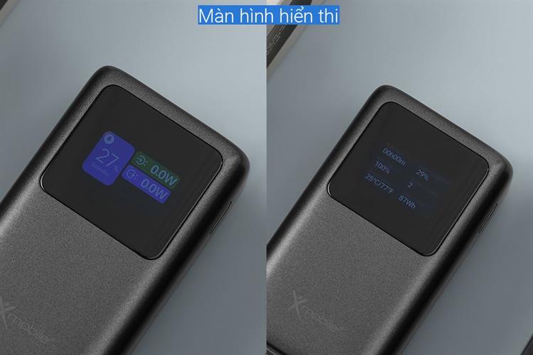 Pin sạc dự phòng 10000mAh Type C PD QC 3.0 45W Xmobile JP368 kèm Cáp Dây Rút Type C Màu Xám