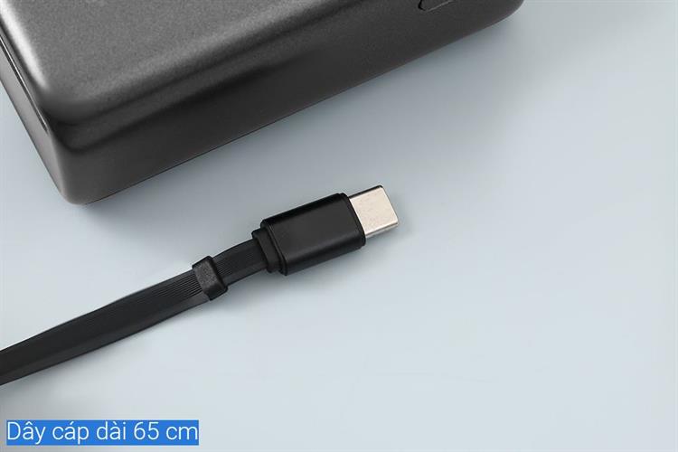 Pin sạc dự phòng 10000mAh Type C PD QC 3.0 45W Xmobile JP368 kèm Cáp Dây Rút Type C Màu Xám