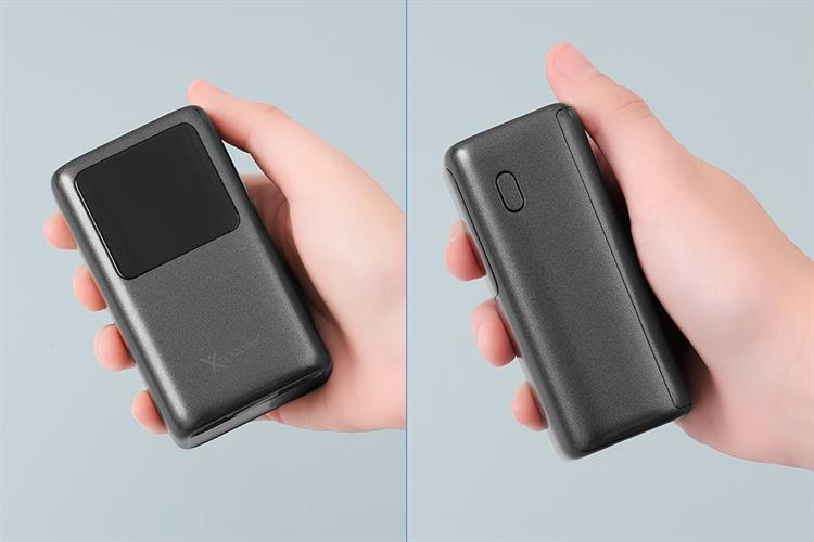 Pin sạc dự phòng 10000mAh Type C PD QC 3.0 45W Xmobile JP368 kèm Cáp Dây Rút Type C Màu Xám