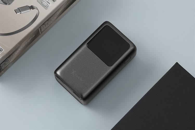 Pin sạc dự phòng 10000mAh Type C PD QC 3.0 45W Xmobile JP368 kèm Cáp Dây Rút Type C Màu Xám