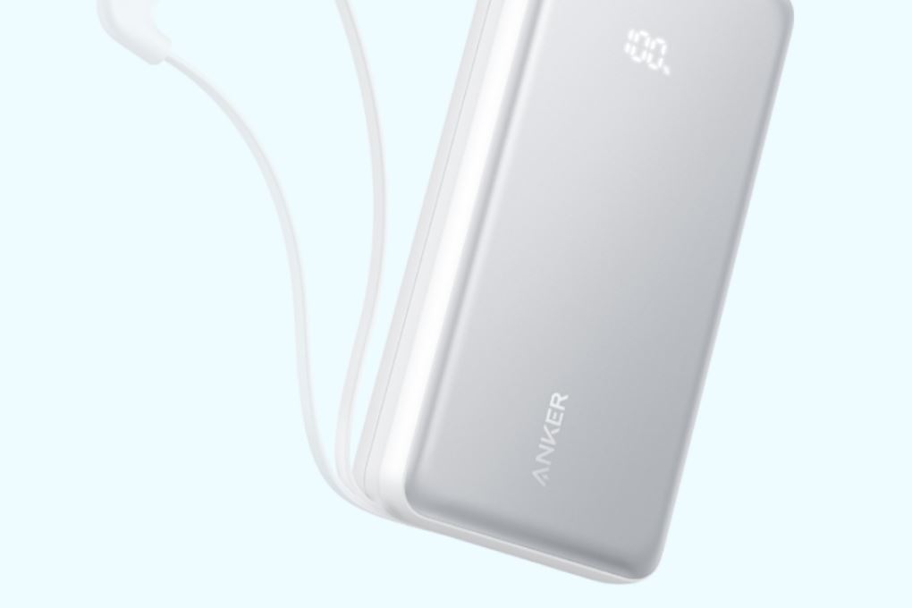 Pin sạc dự phòng Polymer 20000mAh Type C PD QC 3.0 22.5W Anker A110E kèm Cáp Type C Màu Trắng