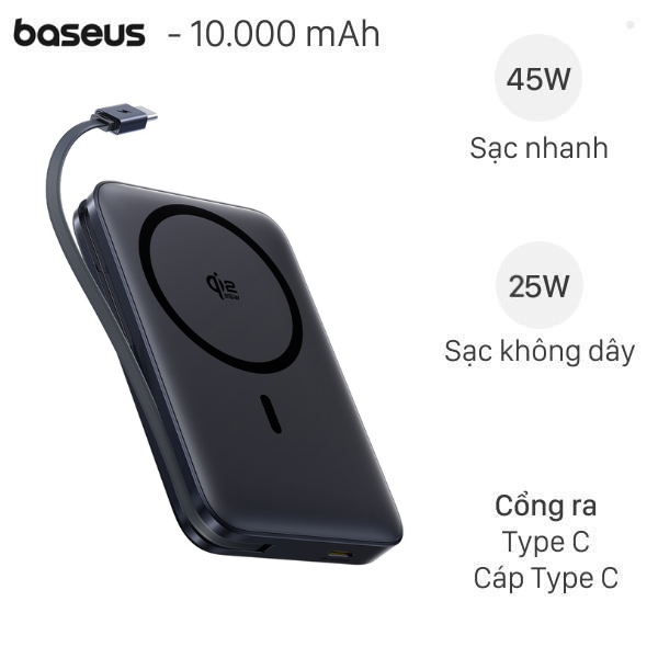 Baseus PicoGo 45W AM61 E0028V kèm Cáp Type C