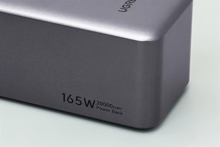Pin sạc dự phòng 20000mAh Type C PD QC 3.0 165W Ugreen PB726 kèm Cáp dây rút Type C Màu Xám