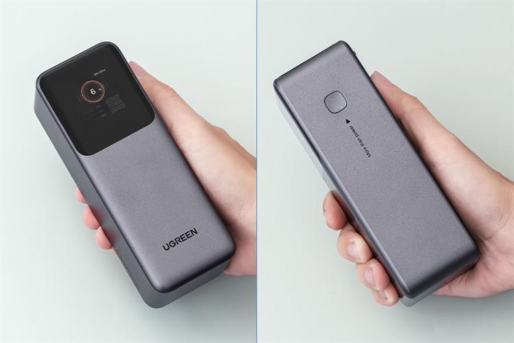 Pin sạc dự phòng 20000mAh Type C PD QC 3.0 165W Ugreen PB726 kèm Cáp dây rút Type C Màu Xám