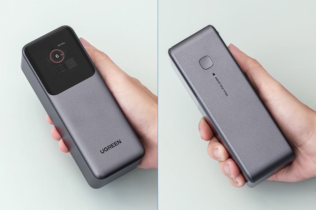 Pin sạc dự phòng 20000mAh Type C PD QC 3.0 165W Ugreen PB726 kèm Cáp dây rút Type C Màu Xám