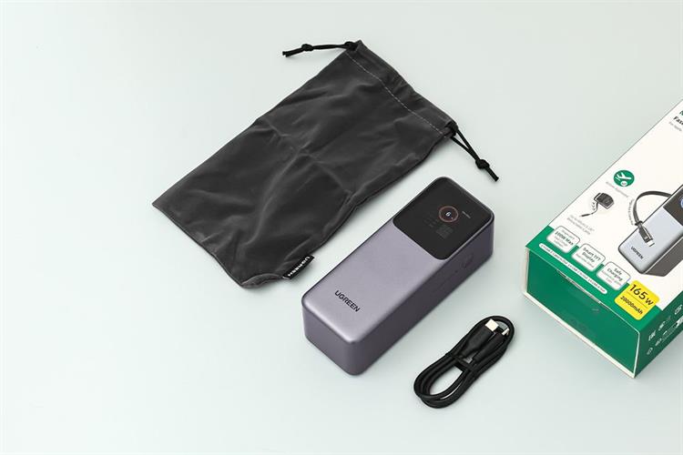Pin sạc dự phòng 20000mAh Type C PD QC 3.0 165W Ugreen PB726 kèm Cáp dây rút Type C Màu Xám