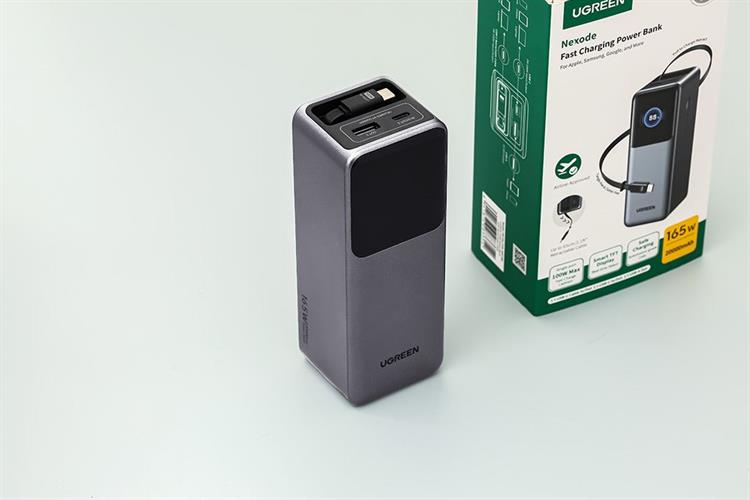 Pin sạc dự phòng 20000mAh Type C PD QC 3.0 165W Ugreen PB726 kèm Cáp dây rút Type C Màu Xám