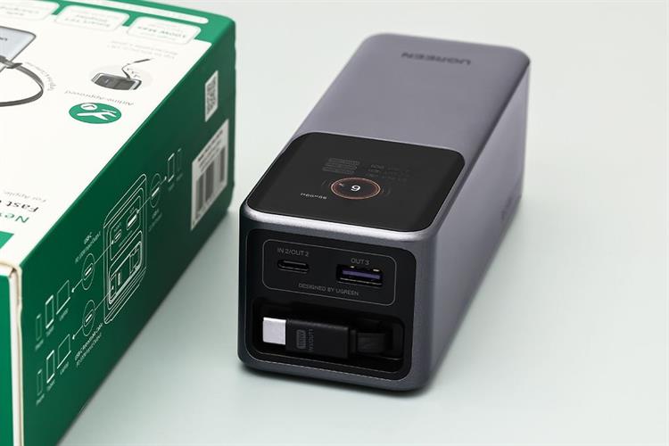 Pin sạc dự phòng 20000mAh Type C PD QC 3.0 165W Ugreen PB726 kèm Cáp dây rút Type C Màu Xám