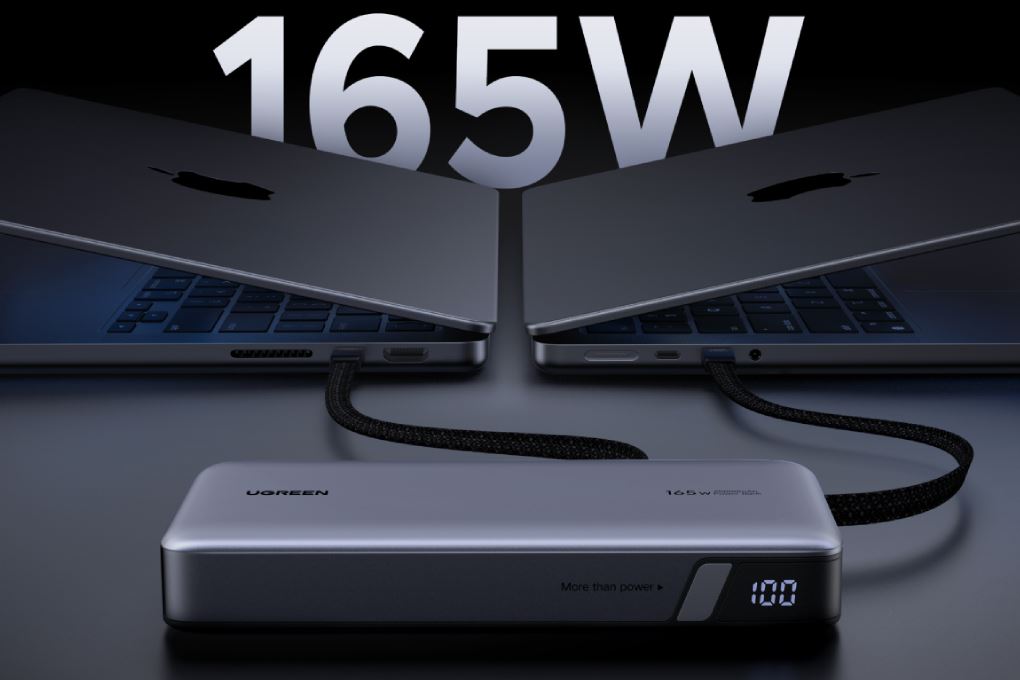 Pin sạc dự phòng 25000mAh Type C PD QC 3.0 165W Ugreen PB552 kèm Cáp Type C Màu Xám