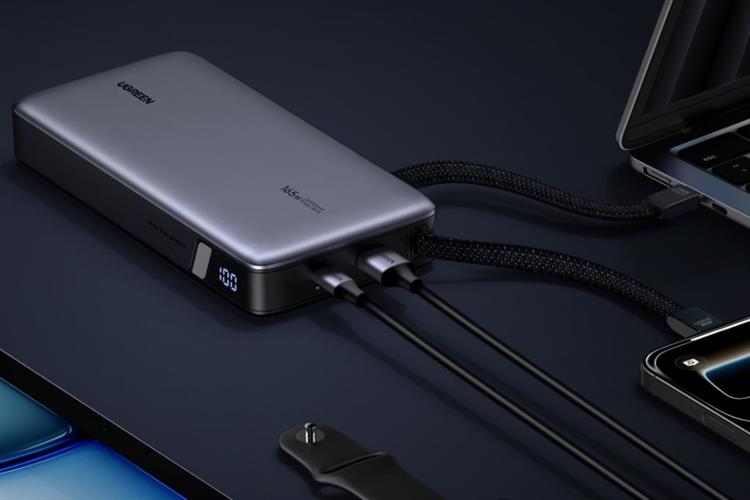 Pin sạc dự phòng 25000mAh Type C PD QC 3.0 165W Ugreen PB552 kèm Cáp Type C Màu Xám