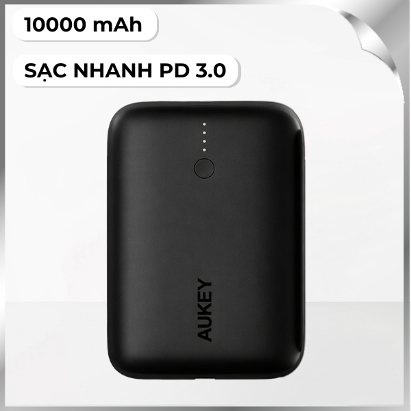 Pin sạc dự phòng Polymer 10000mAh Type C PD QC 3.0 20W Aukey PB-N83S - Đen