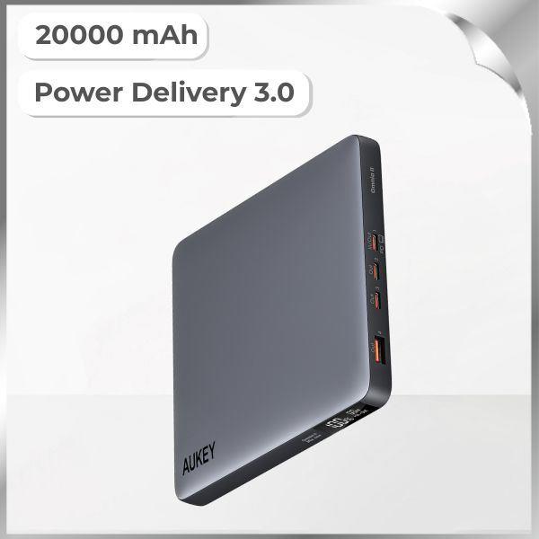 Pin sạc dự phòng Polymer 20000mAh Type C PD QC 3.0 100W Aukey PB-Y44 Sprint X