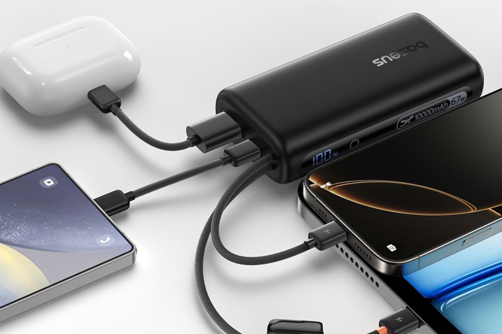Pin sạc dự phòng 10000mAh Type C PD QC 3.0 67W Baseus EnerFill FC41 E0028P kèm Cáp Type C Màu Đen