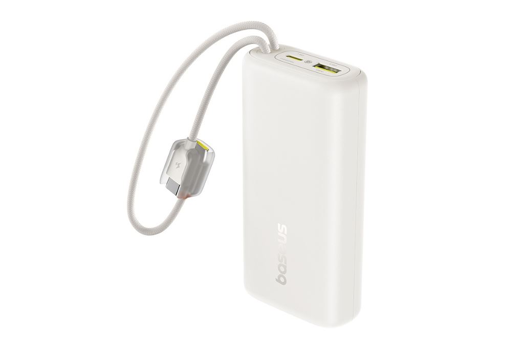 Pin sạc dự phòng 10000mAh Type C PD QC 3.0 67W Baseus EnerFill FC41 E0028P kèm Cáp Type C Màu Trắng