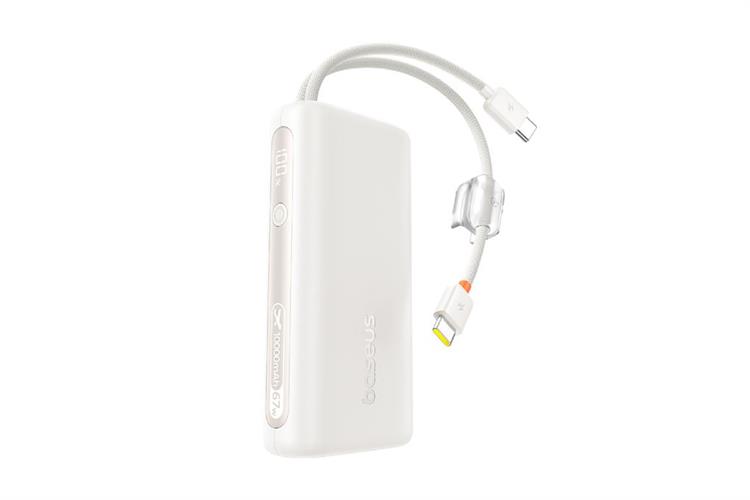 Pin sạc dự phòng 10000mAh Type C PD QC 3.0 67W Baseus EnerFill FC41 E0028P kèm Cáp Type C Màu Trắng