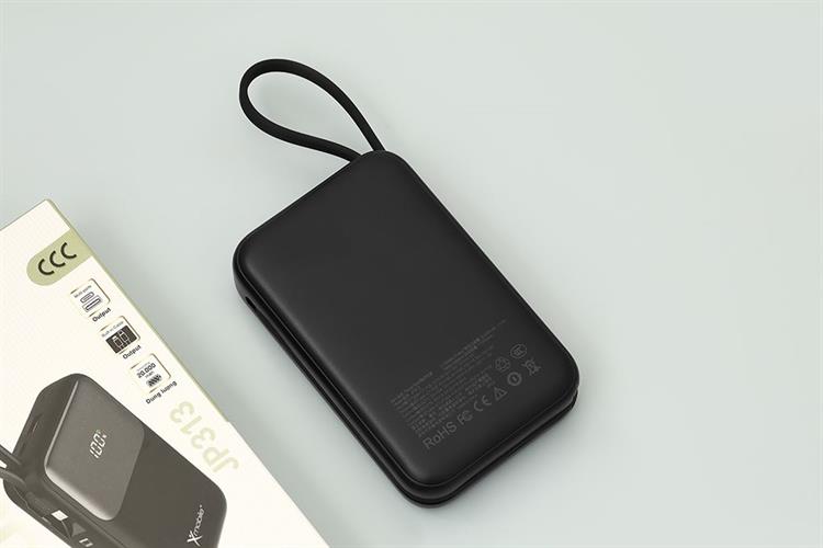 Pin sạc dự phòng Polymer 20000mAh Type C PD QC 3.0 30W Xmobile JP313 kèm Cáp Lightning và Type C Màu Đen