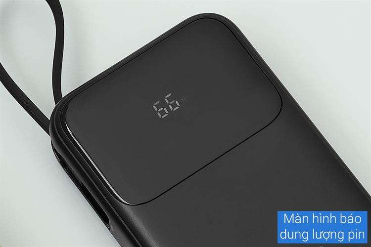 Pin sạc dự phòng Polymer 20000mAh Type C PD QC 3.0 30W Xmobile JP313 kèm Cáp Lightning và Type C Màu Đen