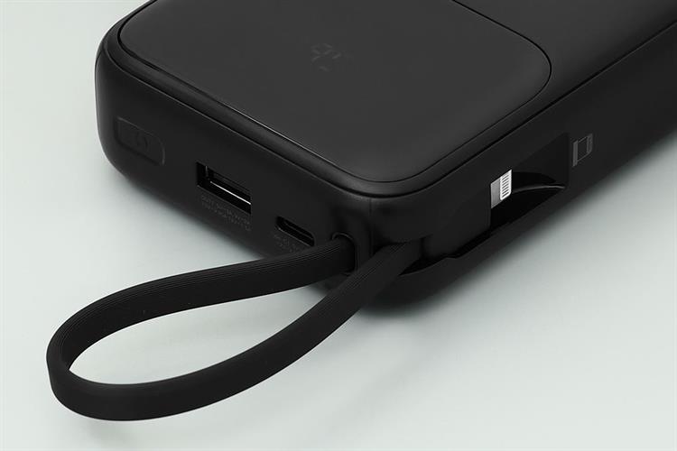 Pin sạc dự phòng Polymer 20000mAh Type C PD QC 3.0 30W Xmobile JP313 kèm Cáp Lightning và Type C Màu Đen