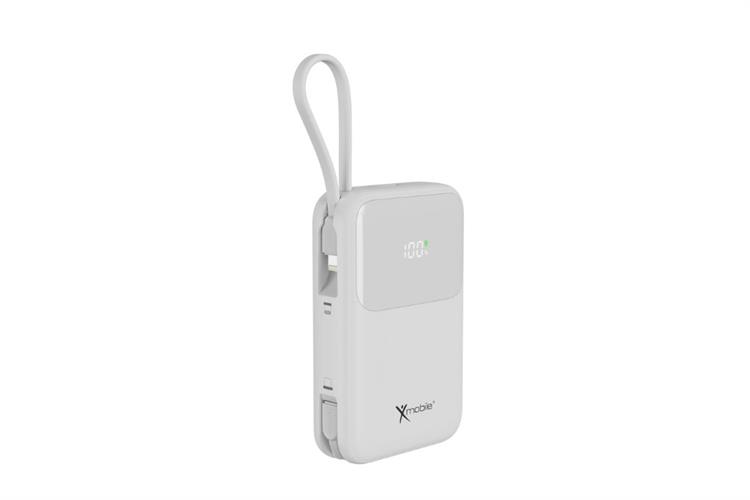 Pin sạc dự phòng Polymer 20000mAh Type C PD QC 3.0 30W Xmobile JP313 kèm Cáp Lightning và Type C Màu Trắng