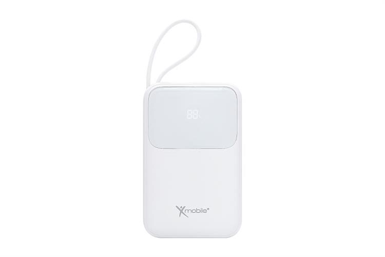 Pin sạc dự phòng Polymer 20000mAh Type C PD QC 3.0 30W Xmobile JP313 kèm Cáp Lightning và Type C Màu Trắng
