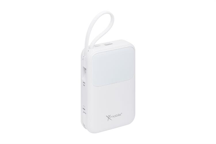 Pin sạc dự phòng Polymer 20000mAh Type C PD QC 3.0 30W Xmobile JP313 kèm Cáp Lightning và Type C Màu Trắng