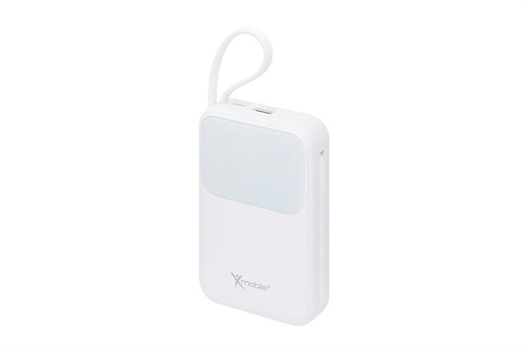 Pin sạc dự phòng Polymer 20000mAh Type C PD QC 3.0 30W Xmobile JP313 kèm Cáp Lightning và Type C Màu Trắng