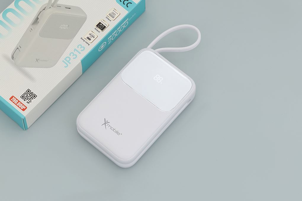 Pin sạc dự phòng Polymer 20000mAh Type C PD QC 3.0 30W Xmobile JP313 kèm Cáp Lightning và Type C - 4