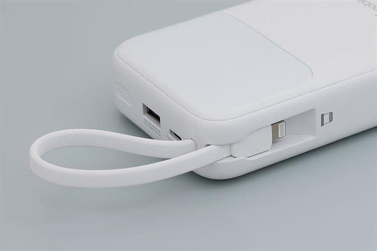 Pin sạc dự phòng Polymer 20000mAh Type C PD QC 3.0 30W Xmobile JP313 kèm Cáp Lightning và Type C Màu Trắng