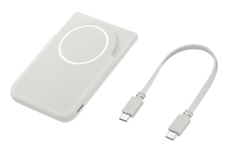 Pin sạc dự phòng 5000mAh Không dây Magnetic Qi2.2 Type C PD 25W Samsung EB-U2500X kèm Cáp Type C Màu Xám