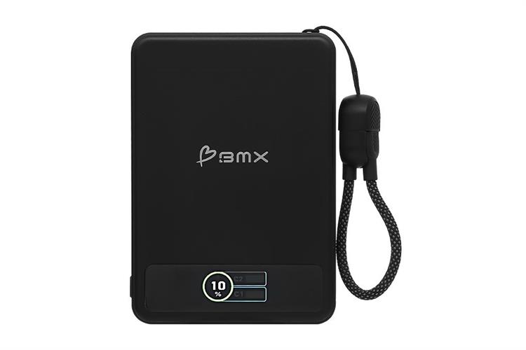 Pin sạc dự phòng Solid-state 5000mAh Không dây Magnetic Qi2 Type C PD 20W BMX B939 kèm Cáp Type C Màu Đen