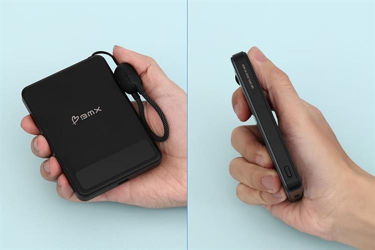 Pin sạc dự phòng Solid-state 5000mAh Không dây Magnetic Qi2 Type C PD 20W BMX B939 kèm Cáp Type C Màu Đen