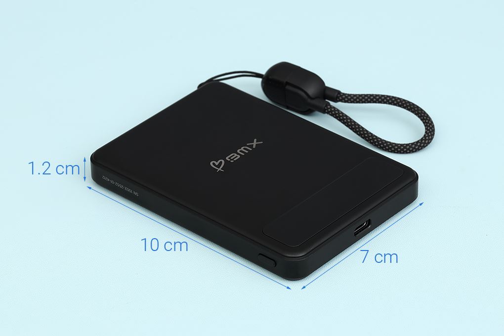 Pin sạc dự phòng Solid-state 5000mAh Không dây Magnetic Qi2 Type C PD 20W BMX B939 kèm Cáp Type C Màu Đen