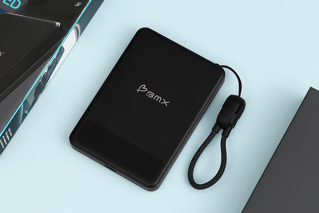 Pin sạc dự phòng Solid-state 5000mAh Không dây Magnetic Qi2 Type C PD 20W BMX B939 kèm Cáp Type C Màu Đen
