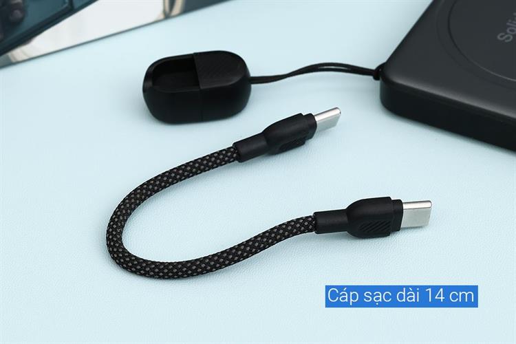 Pin sạc dự phòng Solid-state 5000mAh Không dây Magnetic Qi2 Type C PD 20W BMX B939 kèm Cáp Type C Màu Đen