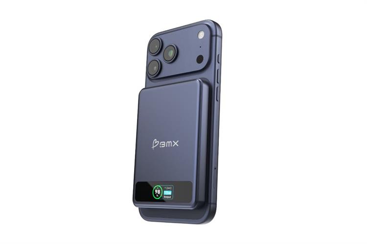 Pin sạc dự phòng Solid-state 5000mAh Không dây Magnetic Qi2 Type C PD 20W BMX B939 kèm Cáp Type C Màu Xanh Navy