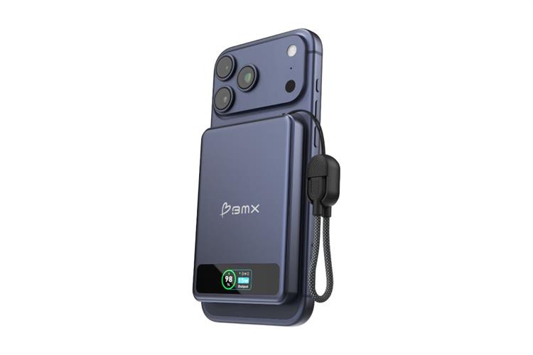 Pin sạc dự phòng Solid-state 5000mAh Không dây Magnetic Qi2 Type C PD 20W BMX B939 kèm Cáp Type C Màu Xanh Navy