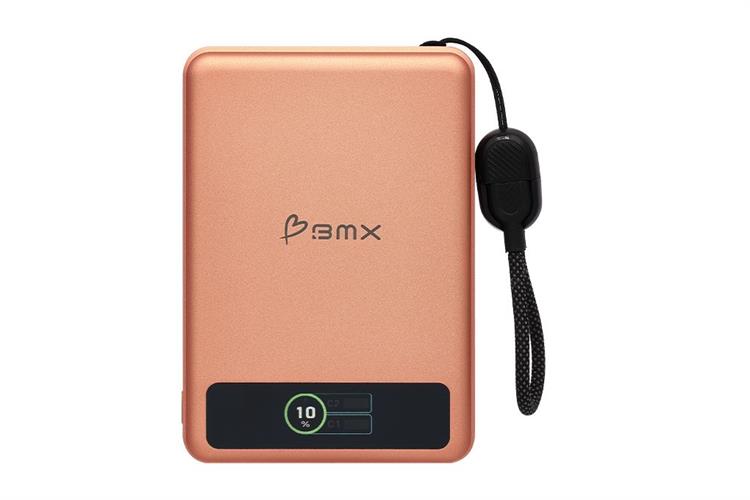 Pin sạc dự phòng Solid-state 10000mAh Không dây Magnetic Qi2 Type C PD 30W BMX B939 kèm Cáp Type C Màu Cam đất