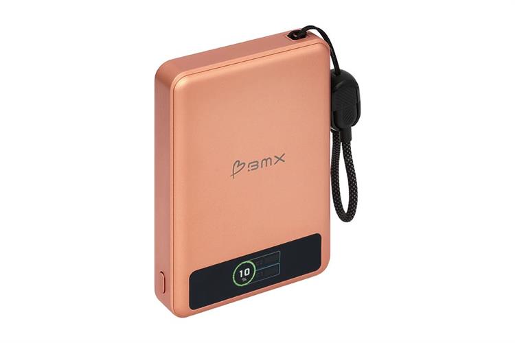 Pin sạc dự phòng Solid-state 10000mAh Không dây Magnetic Qi2 Type C PD 30W BMX B939 kèm Cáp Type C Màu Cam đất